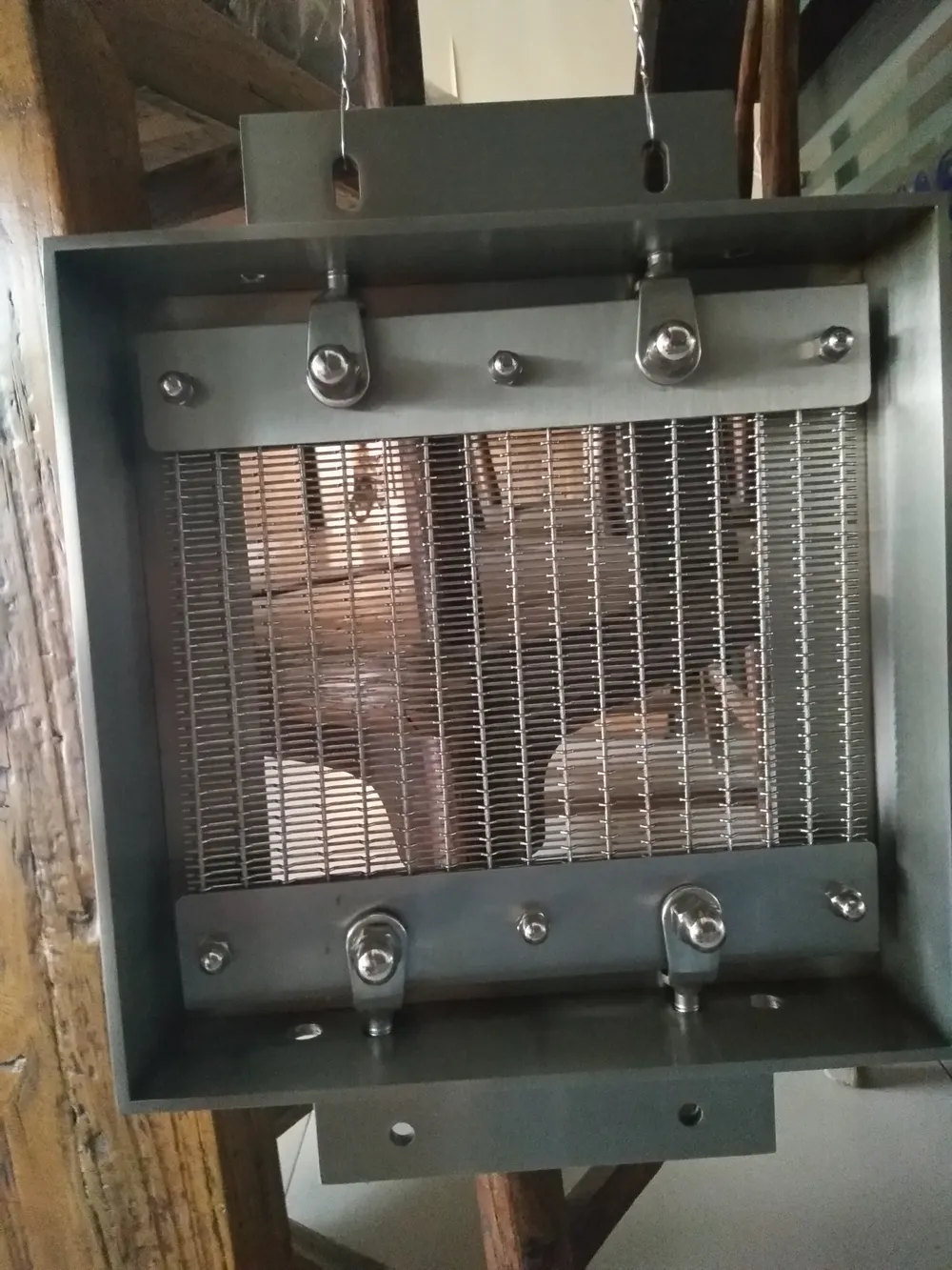 Architectural metal mesh installation interface used to connect system selection with edge and support conditions