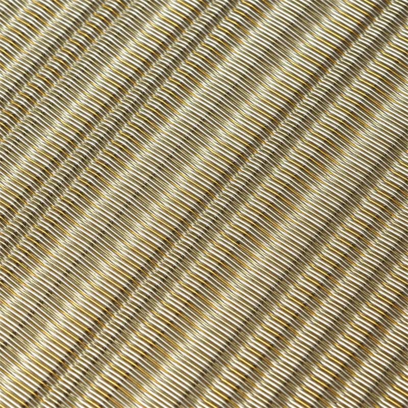 User-supplied application reference of a gold-toned mesh texture detail